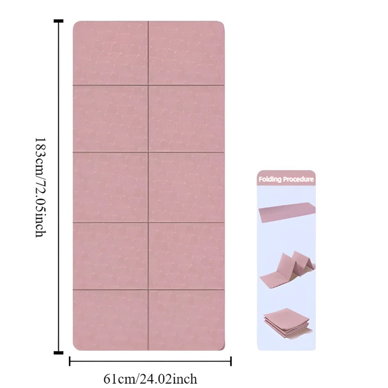 Foldable Yoga Mat Mute  Eco Friendly Folding Travel Fitness Exercise Double Sided Non-Slip For Pilates & Floor Workouts Dance