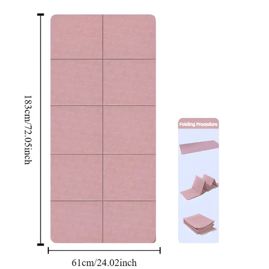 Foldable Yoga Mat Mute  Eco Friendly Folding Travel Fitness Exercise Double Sided Non-Slip For Pilates & Floor Workouts Dance