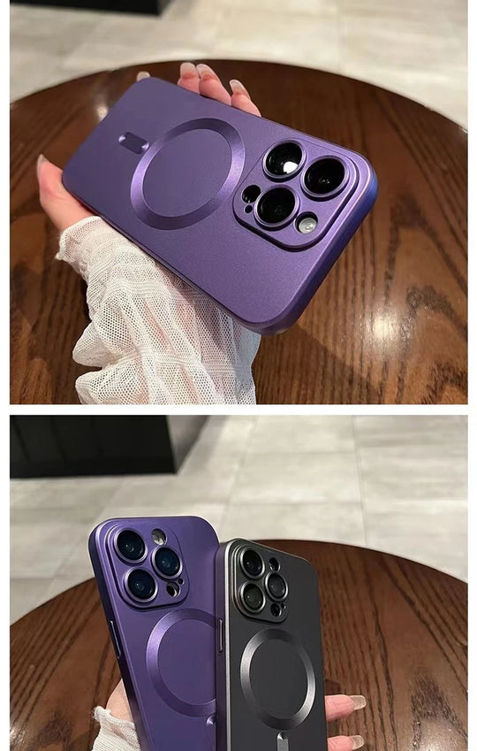 Luxury For Magsafe Matte Phone Cases For iPhone 13 11 12 14 15 Pro Max Magnetic Wireless Charging Case Lens Protector Soft Cover