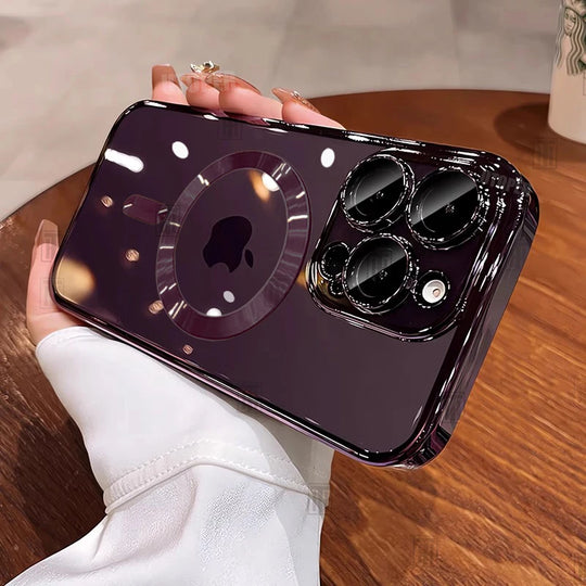 Luxury Gold Magnetic Clear iPhone Case