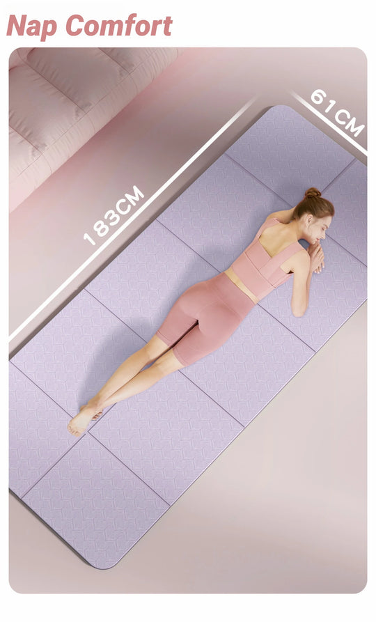 Foldable Yoga Mat Mute  Eco Friendly Folding Travel Fitness Exercise Double Sided Non-Slip For Pilates & Floor Workouts Dance