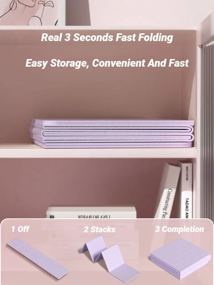 Foldable Yoga Mat Mute  Eco Friendly Folding Travel Fitness Exercise Double Sided Non-Slip For Pilates & Floor Workouts Dance
