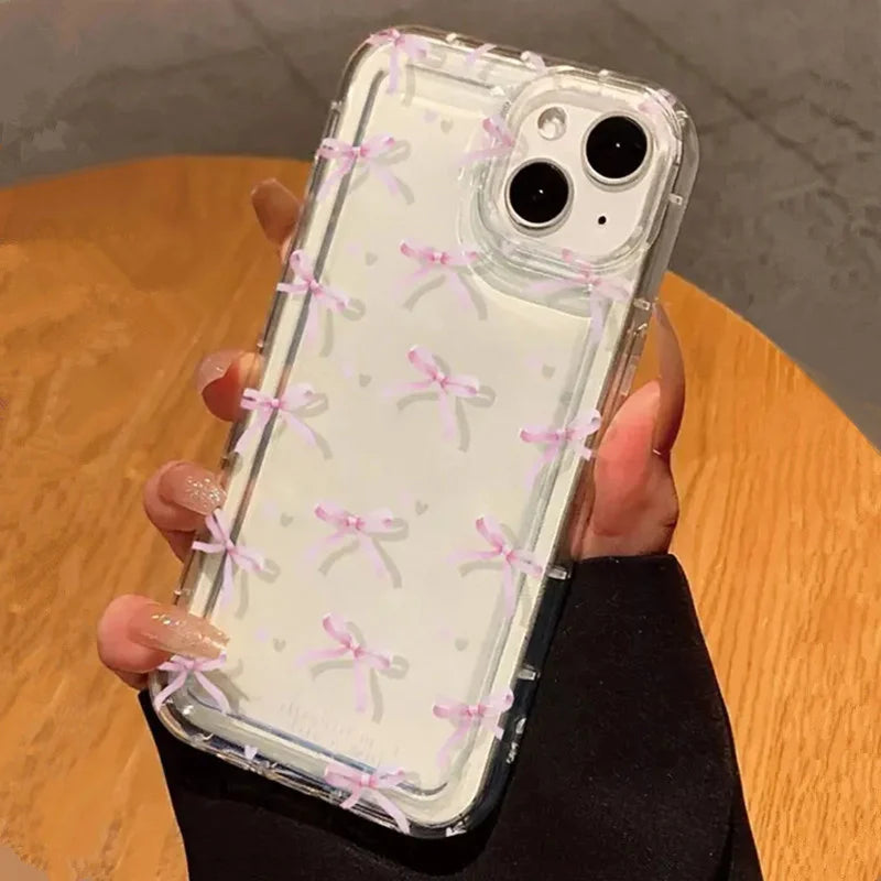 Cute Pink Heart Bow Case for iPhone