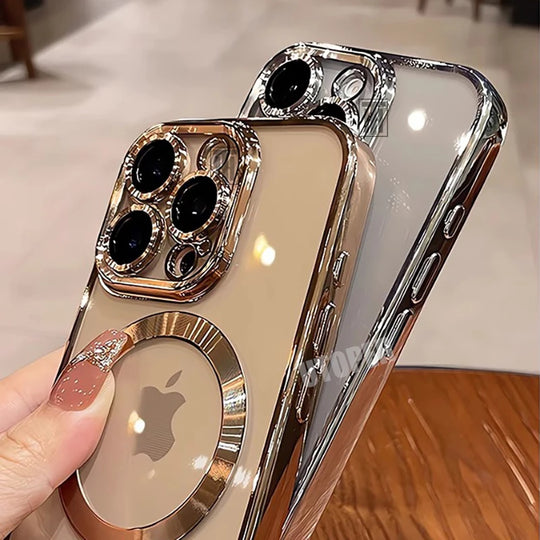 Luxury Gold Magnetic Clear iPhone Case