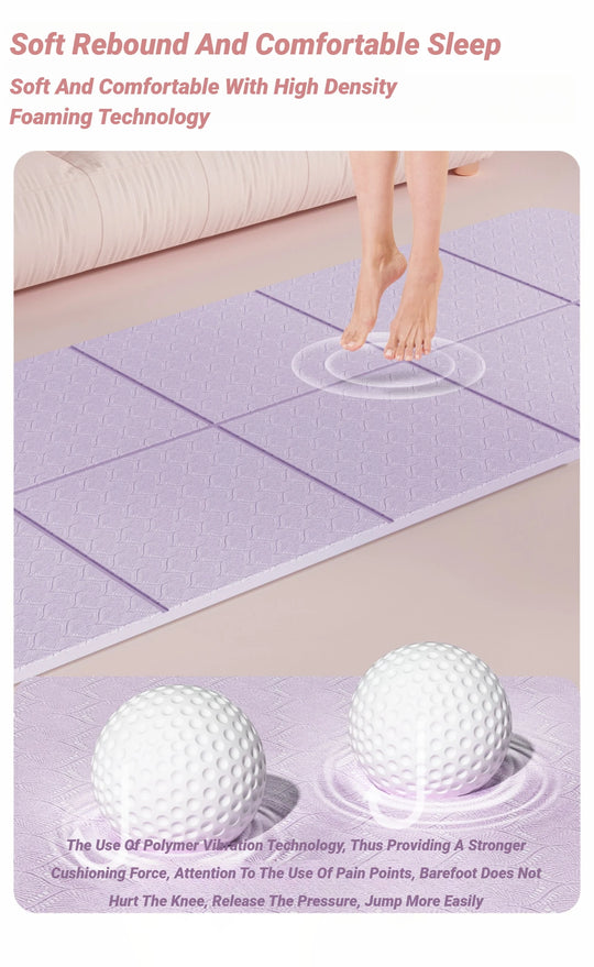 Foldable Yoga Mat Mute  Eco Friendly Folding Travel Fitness Exercise Double Sided Non-Slip For Pilates & Floor Workouts Dance
