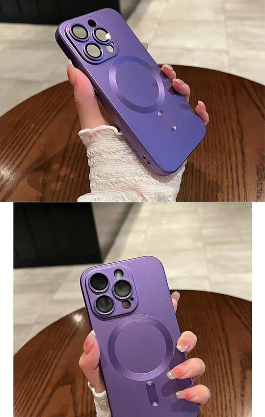 Luxury For Magsafe Matte Phone Cases For iPhone 13 11 12 14 15 Pro Max Magnetic Wireless Charging Case Lens Protector Soft Cover