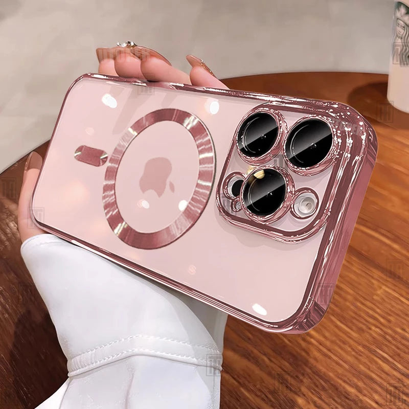 Luxury Gold Magnetic Clear iPhone Case