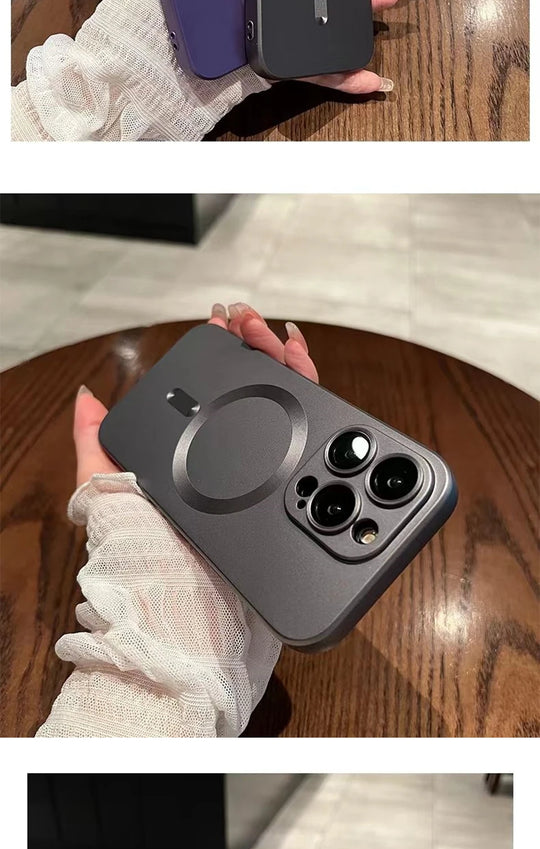 Luxury For Magsafe Matte Phone Cases For iPhone 13 11 12 14 15 Pro Max Magnetic Wireless Charging Case Lens Protector Soft Cover