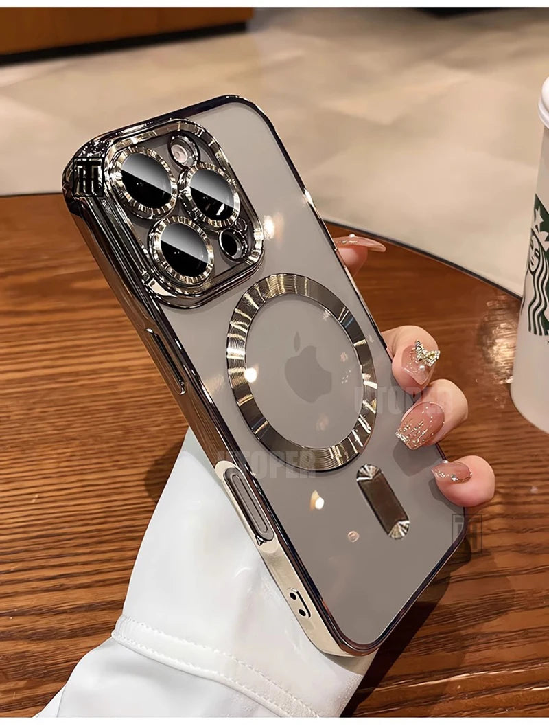 Luxury Gold Magnetic Clear iPhone Case