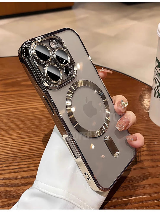 Luxury Gold Magnetic Clear iPhone Case