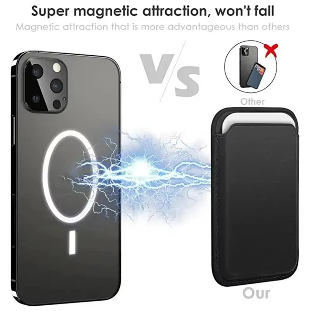 Magnetic Leather Wallet Case for iPhone