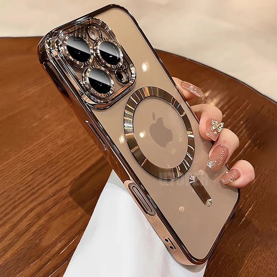 Luxury Gold Magnetic Clear iPhone Case