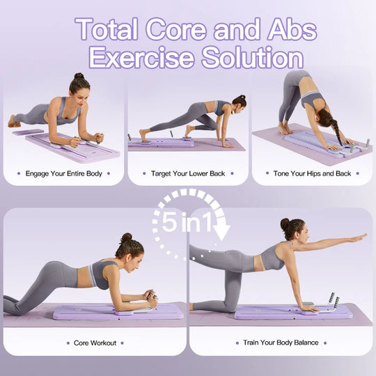 Multifunctional Pilates & Ab Board – Smart Home Reformer for Core, Glutes & Total Body Training