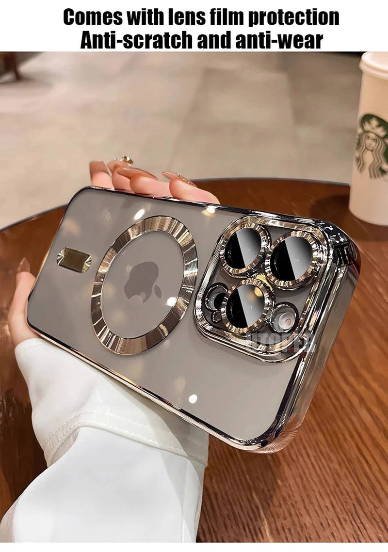 Luxury Gold Magnetic Clear iPhone Case