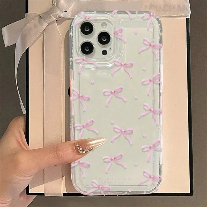 Cute Pink Heart Bow Case for iPhone