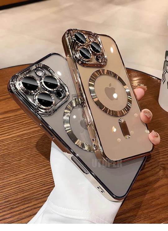 Luxury Gold Magnetic Clear iPhone Case