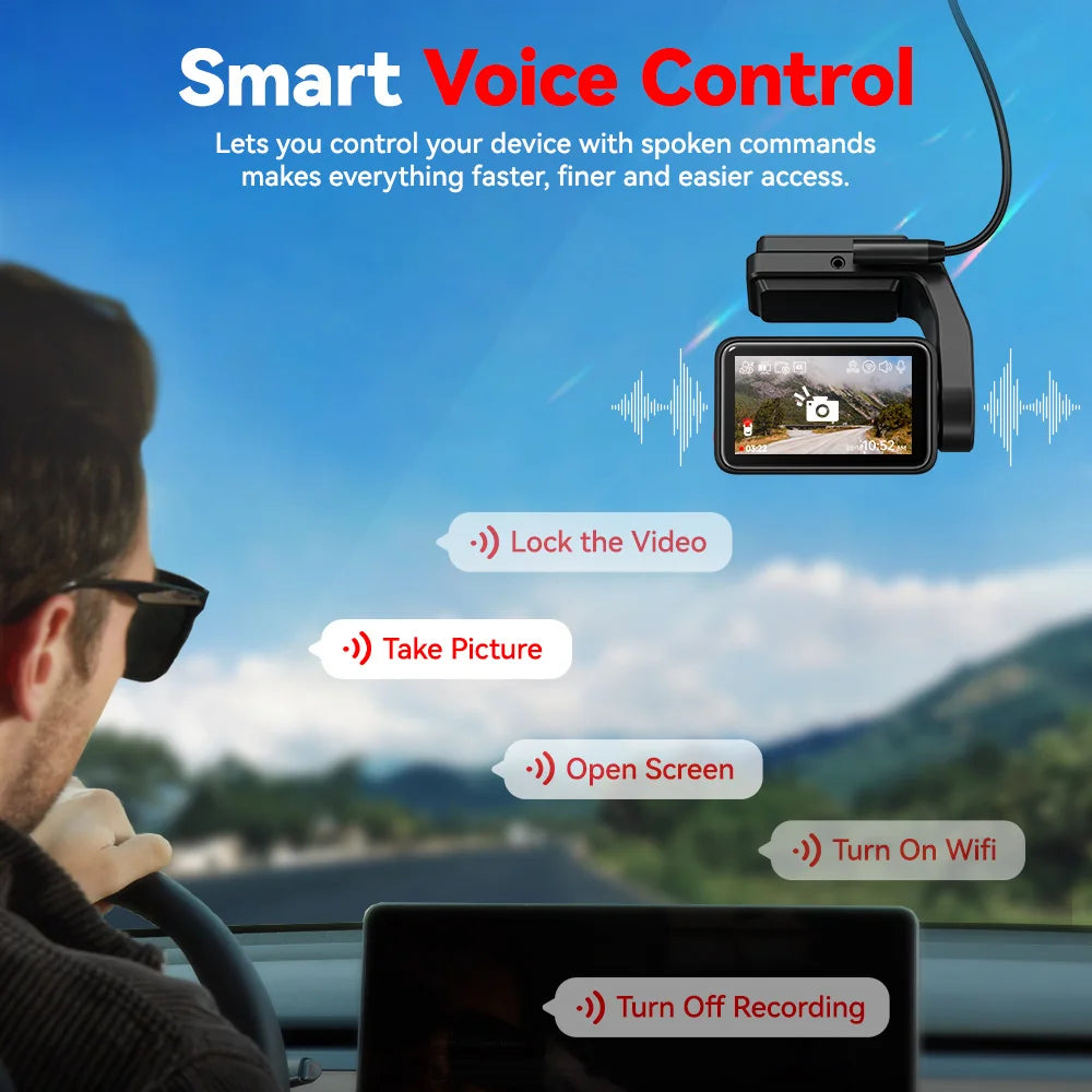 REDTIGER  Dash Camera Front and Rear 4k Dash Cam  Drive Recorder for WiFi GPS Car Dvr for 24H Parking Mode Black Box for Car