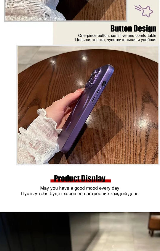 Luxury For Magsafe Matte Phone Cases For iPhone 13 11 12 14 15 Pro Max Magnetic Wireless Charging Case Lens Protector Soft Cover