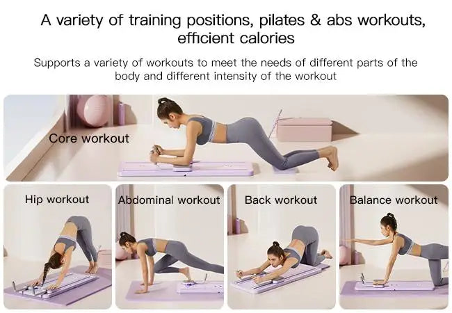 Multifunctional Pilates & Ab Board – Smart Home Reformer for Core, Glutes & Total Body Training